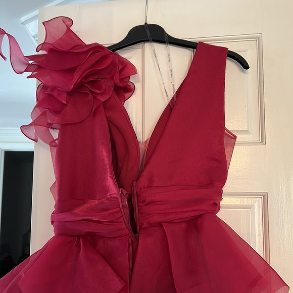 COPY - Custom fuchsia gown. Fits like a 6/8. - Picture 5 of 8